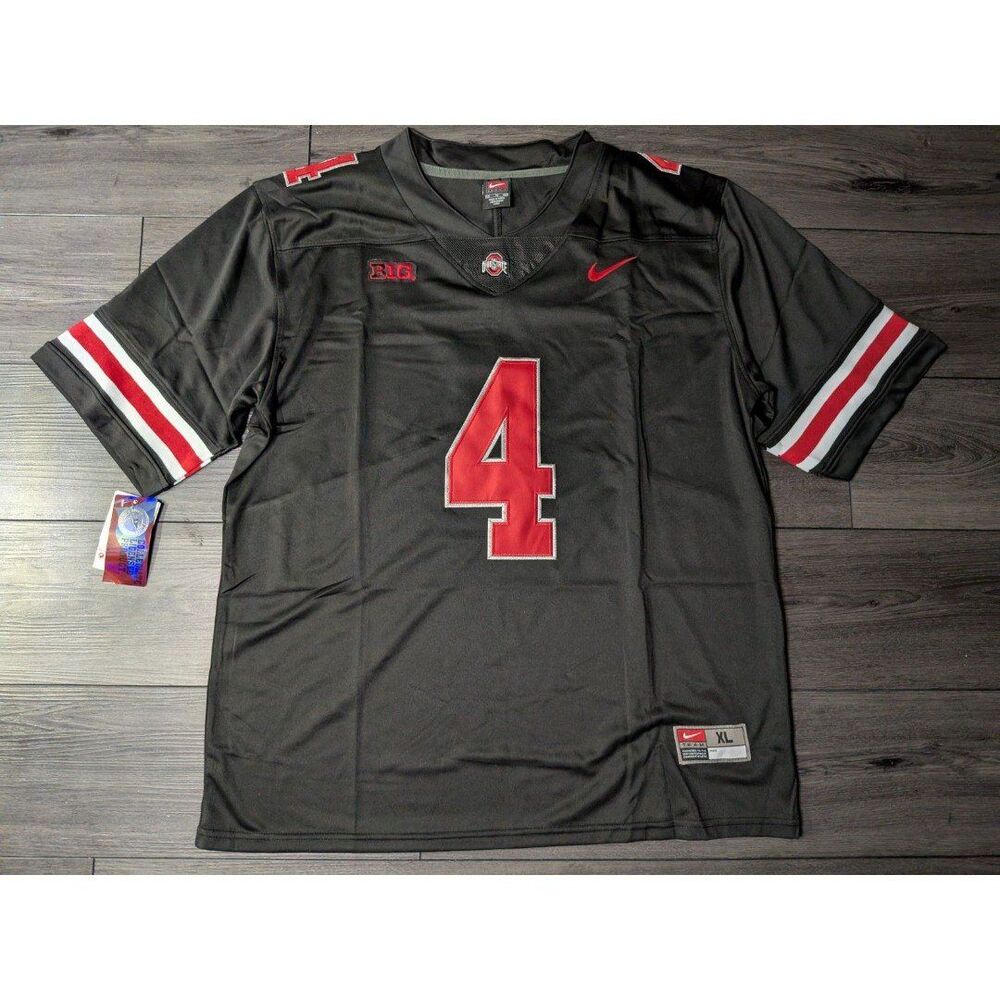 Jeremiah Smith #4 Ohio State Buckeyes BLACKOUT Stitched Men's Jersey XL - Picture 1 of 4